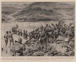El primer cruce del Tugela por la brigada del General Lyttelton en Potgieter